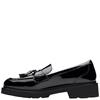 CLARKS WOMENS TASSEL SLIP ON LOAFER - BLACK PATENT